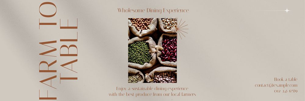 Farm to table email header template, editable text