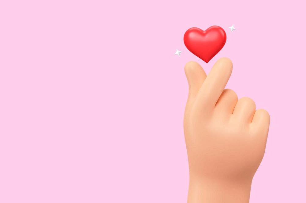 Mini heart hand, 3D Valentine's celebration remix, editable design