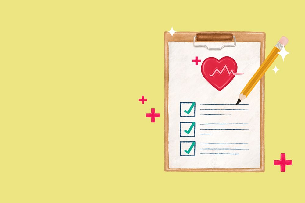 Health check-up list background, healthcare illustration, editable design