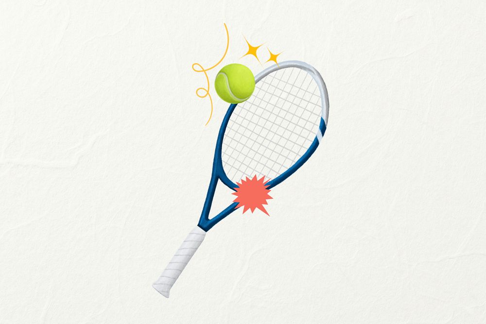 Tennis racket aesthetic, sport illustration, editable design