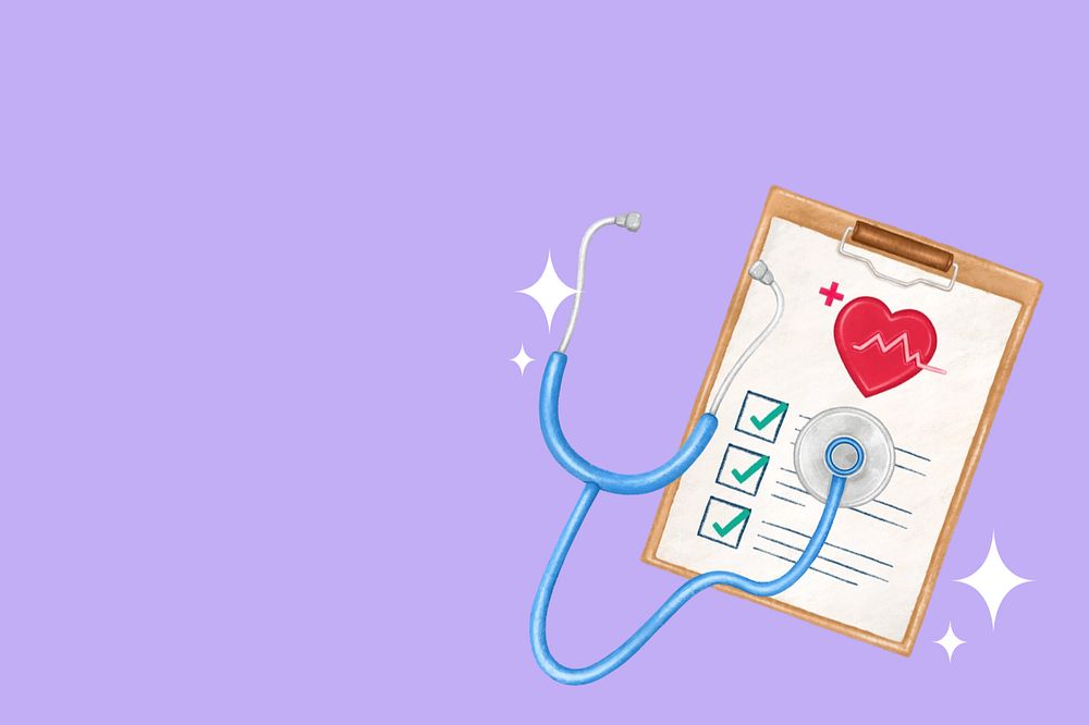 Health check-up list background, healthcare illustration, editable design