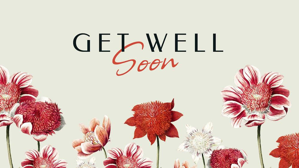 Get well soon blog banner template, editable text