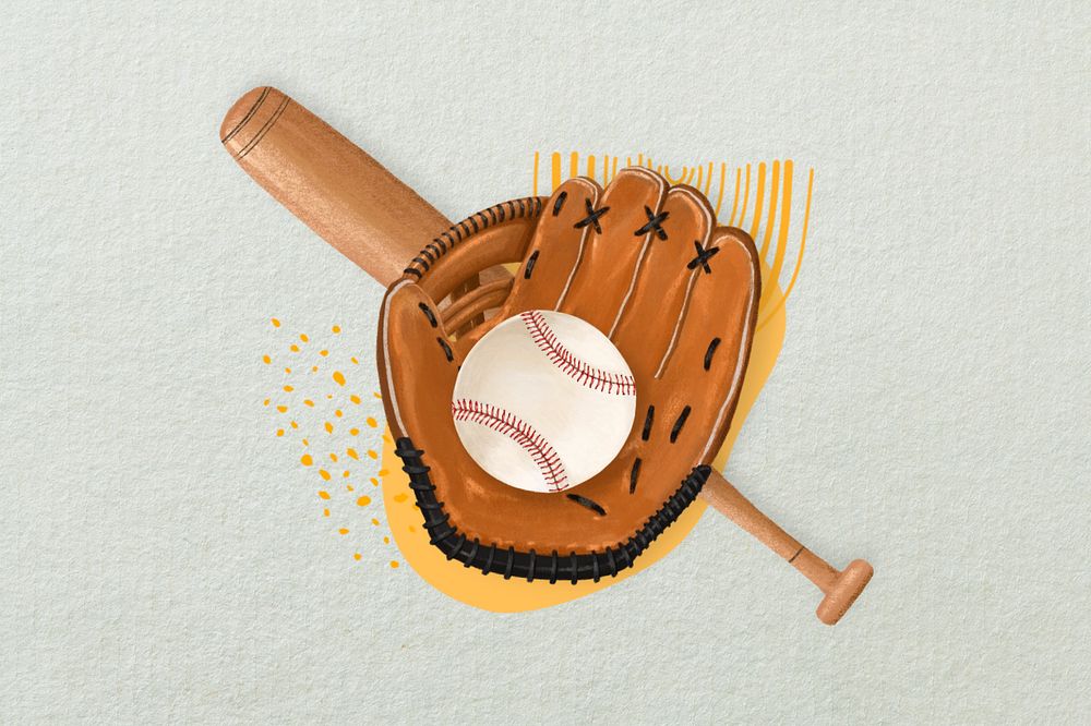 Baseball glove aesthetic, sports illustration, editable design