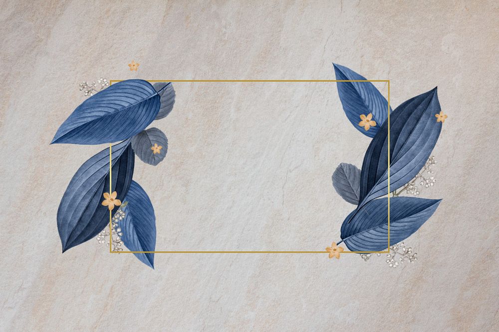 Leaf gold frame, editable design