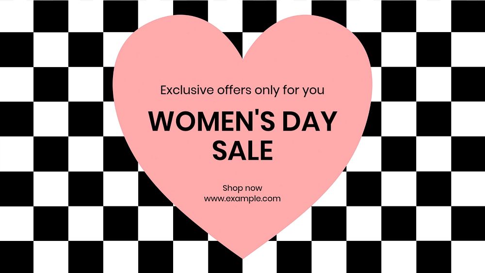 Women's day sale blog banner template, editable text