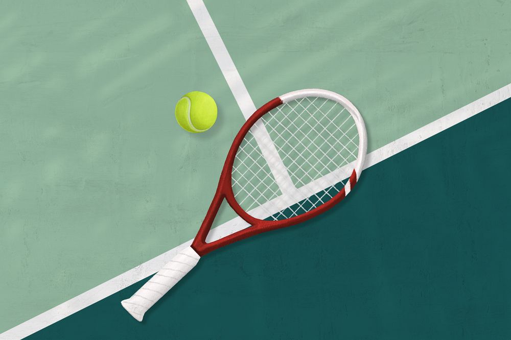 Tennis racket aesthetic, sport illustration, editable design