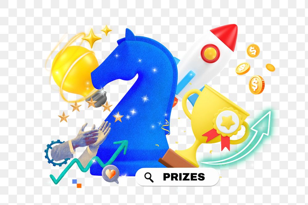 Prizes png element, editable collage remix design