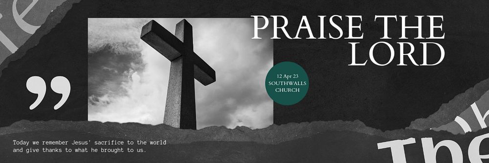 Praise the lord email header template, editable text