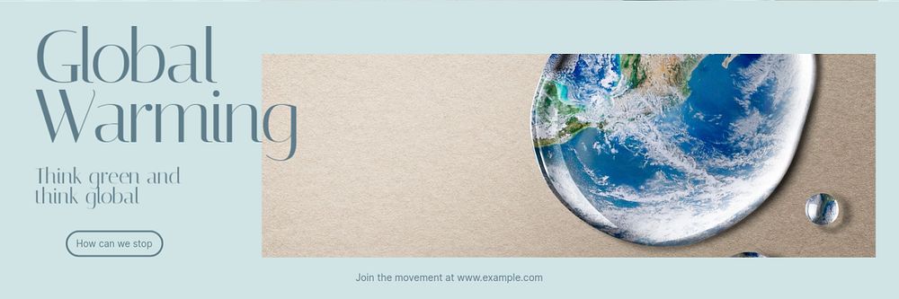 Global warming email header template, editable text