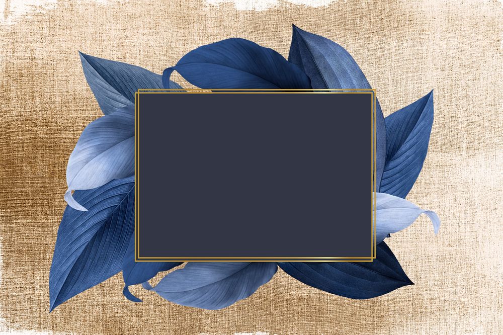 Leaf gold frame, editable design