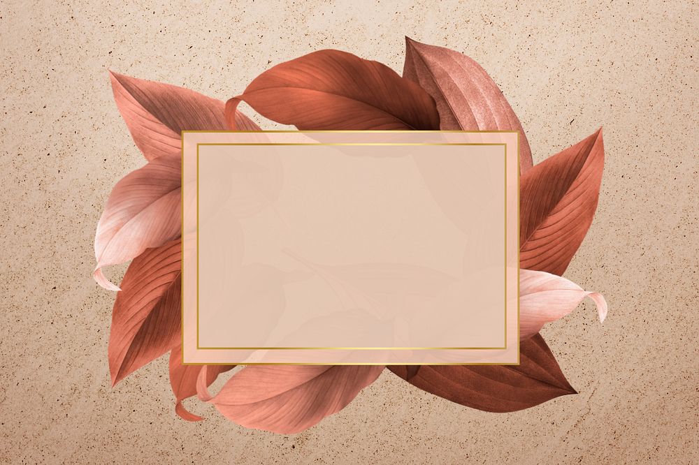 Leaf gold frame, editable design