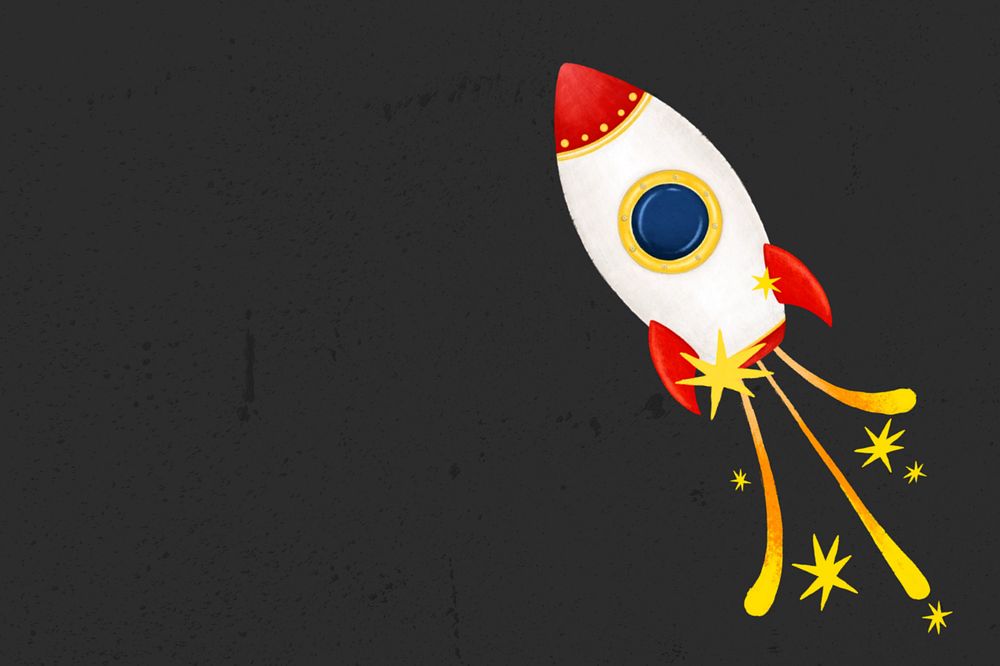 Launching rocket border background, editable design