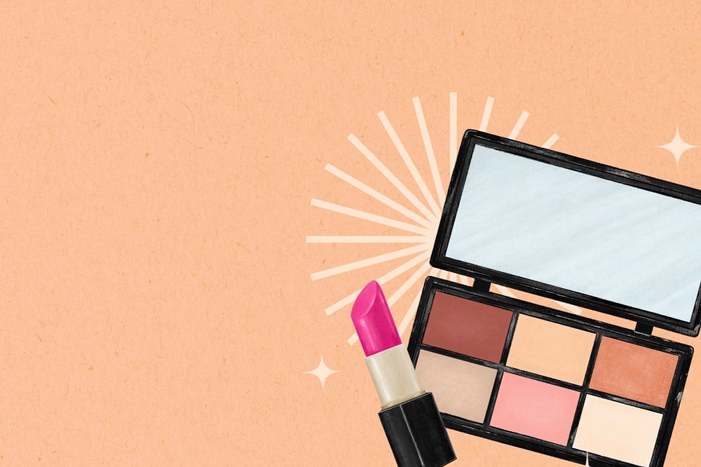 Makeup aesthetic background, cosmetics illustration, editable design