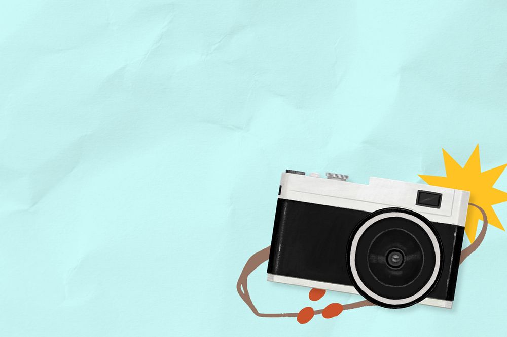 Flashing camera background, travel illustration, editable design