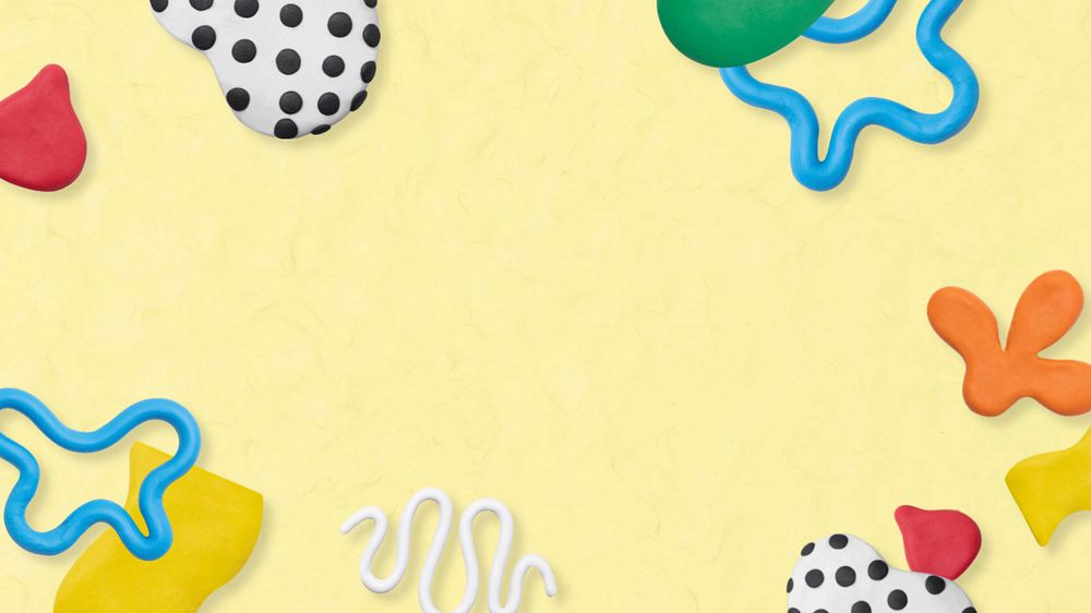 Kids clay yellow desktop wallpaper, editable design