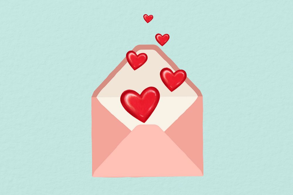 Love letter aesthetic, Valentine's celebration illustration, editable design