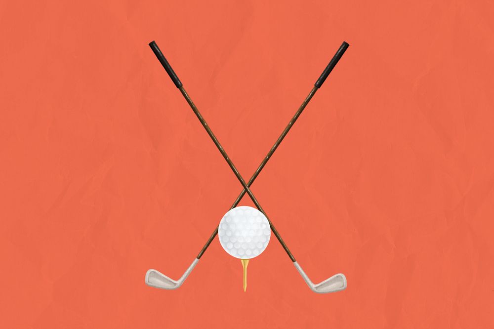 Golfing aesthetic, sport equipment illustration, editable design