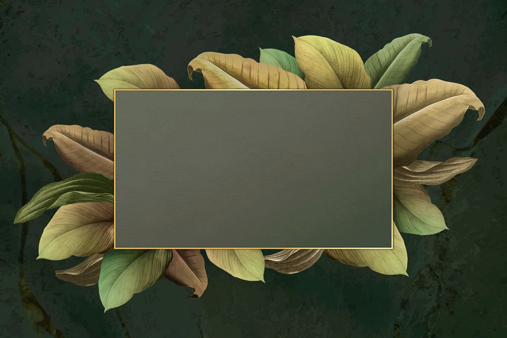 Leaf gold frame, editable design