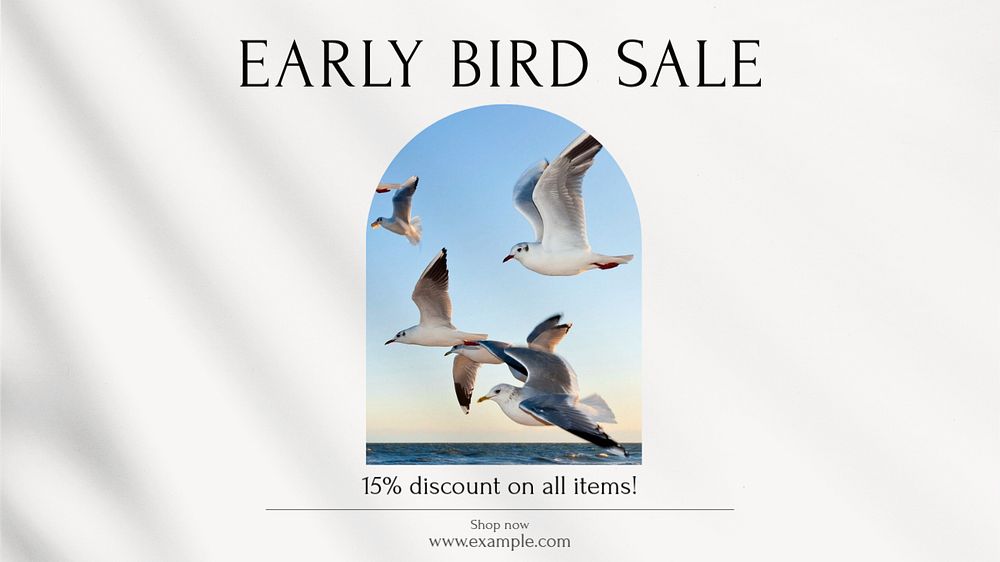 Early bird sale blog banner template, editable text