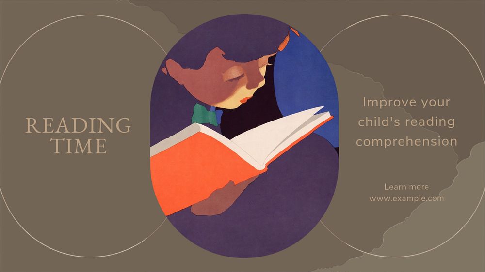 Reading time blog banner template, editable text