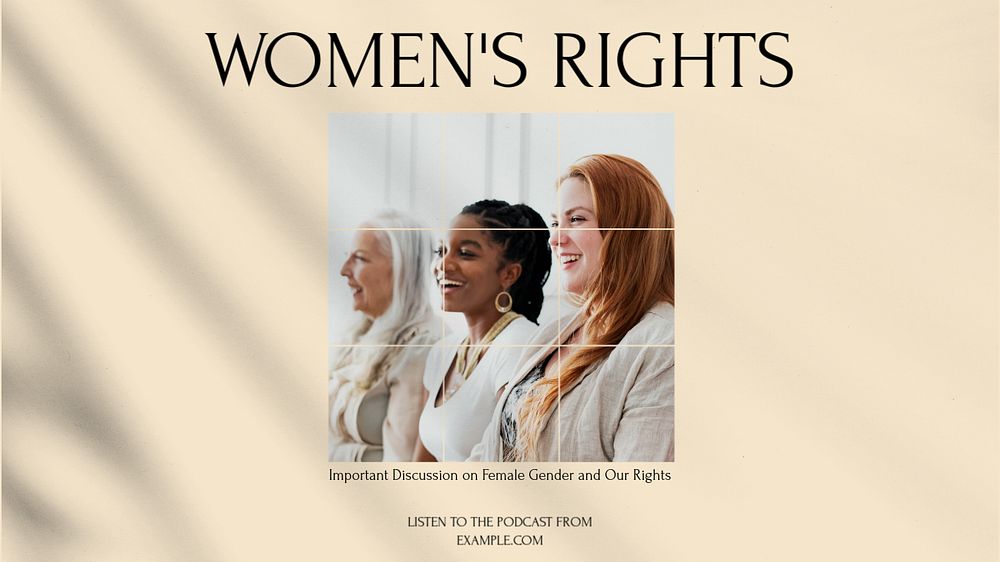 Women's rights blog banner template, editable text