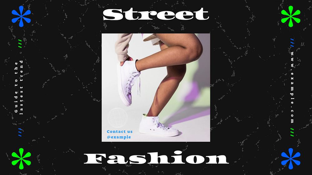 Street fashion blog banner template, editable text