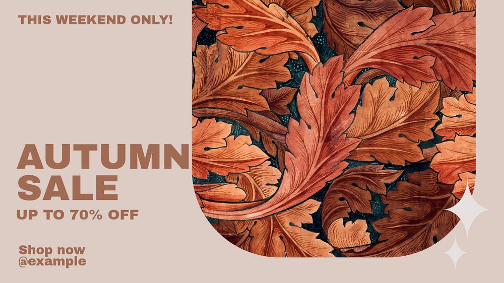 Autumn sale blog banner template, editable text