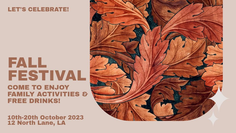 Fall festival blog banner template, editable text