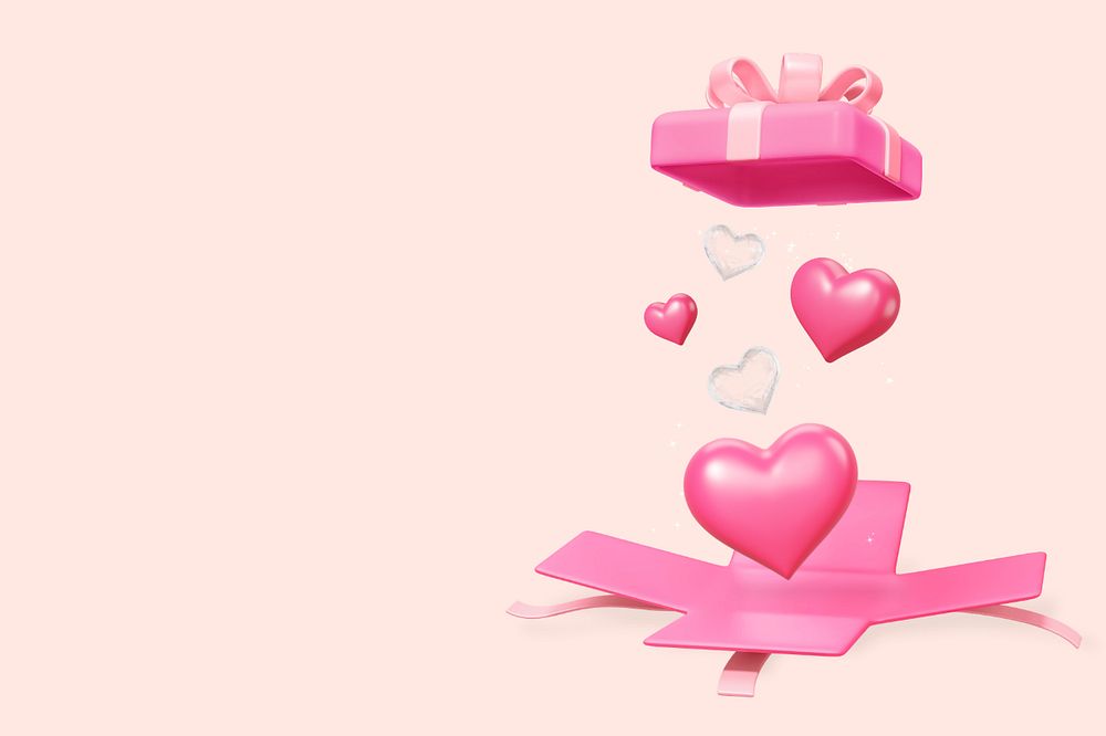 Open Valentine's gift box, 3D celebration remix, editable design