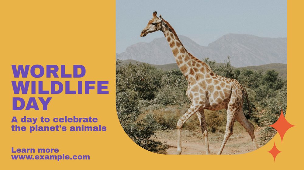 World wildlife day blog banner template, editable text