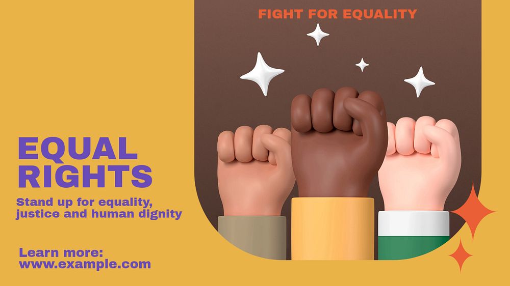 Equal rights blog banner template, editable text