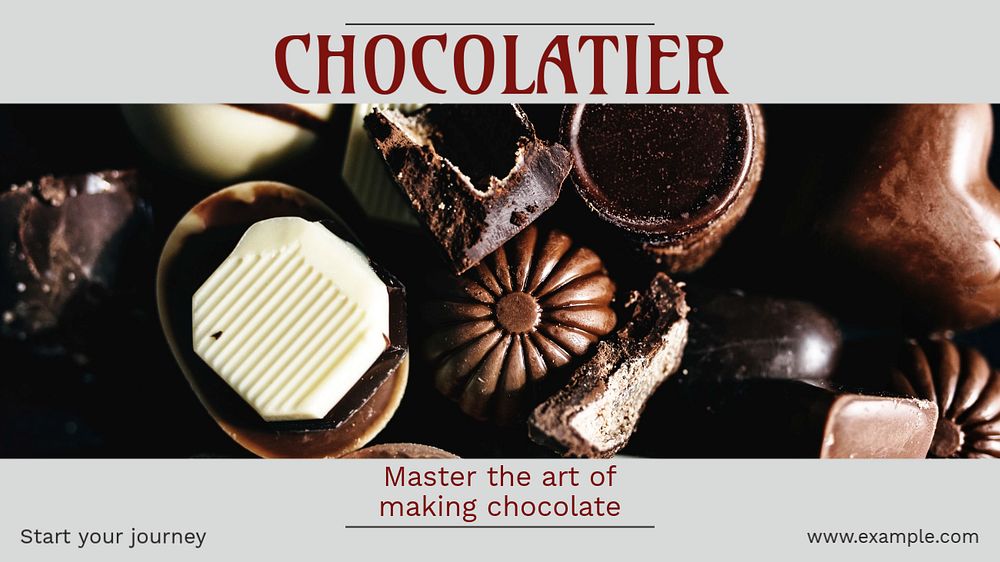 Chocolate blog banner template, editable text