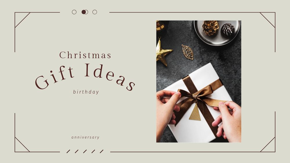 Gift ideas blog banner template, editable text