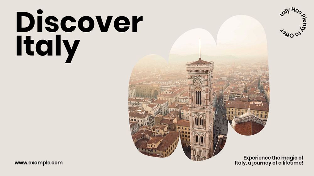 Discover Italy blog banner template, editable text