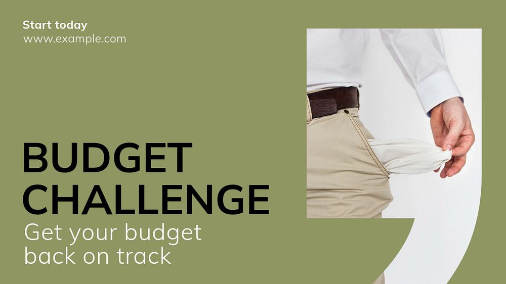 Budget challenge blog banner template, editable text