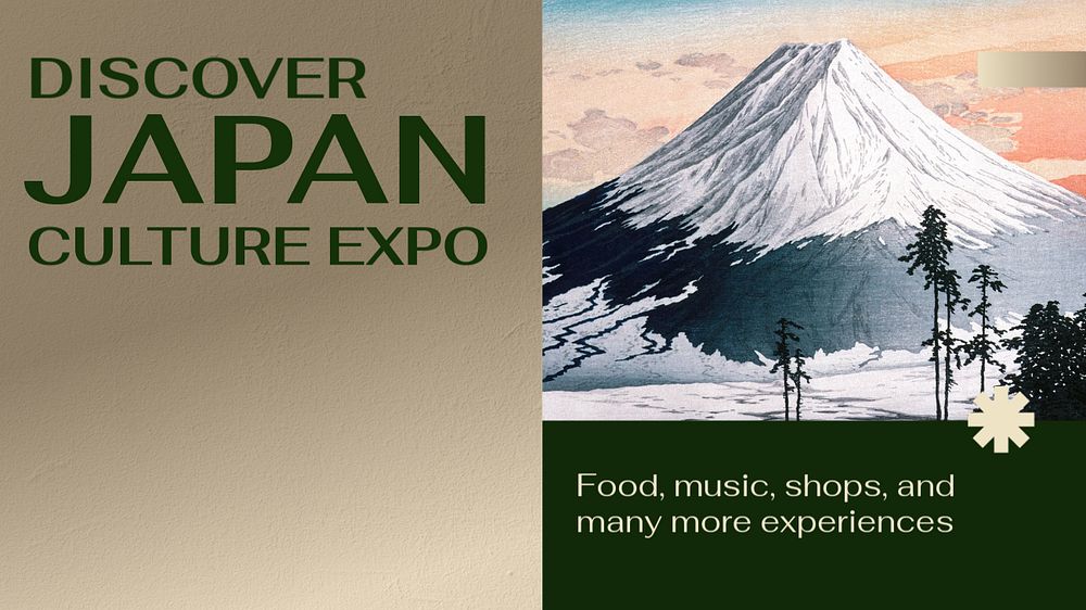 Japan culture expo blog banner template, editable text