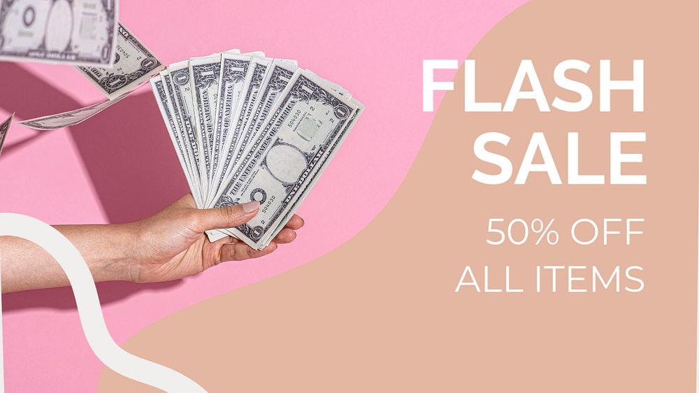 Flash sale blog banner template, editable text