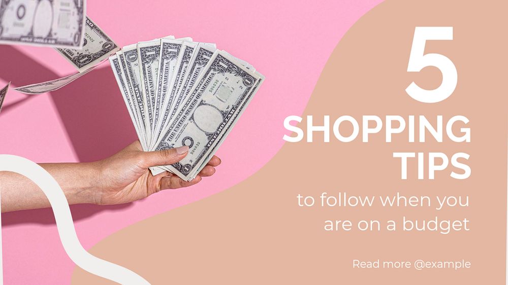 Shopping tips blog banner template, editable text