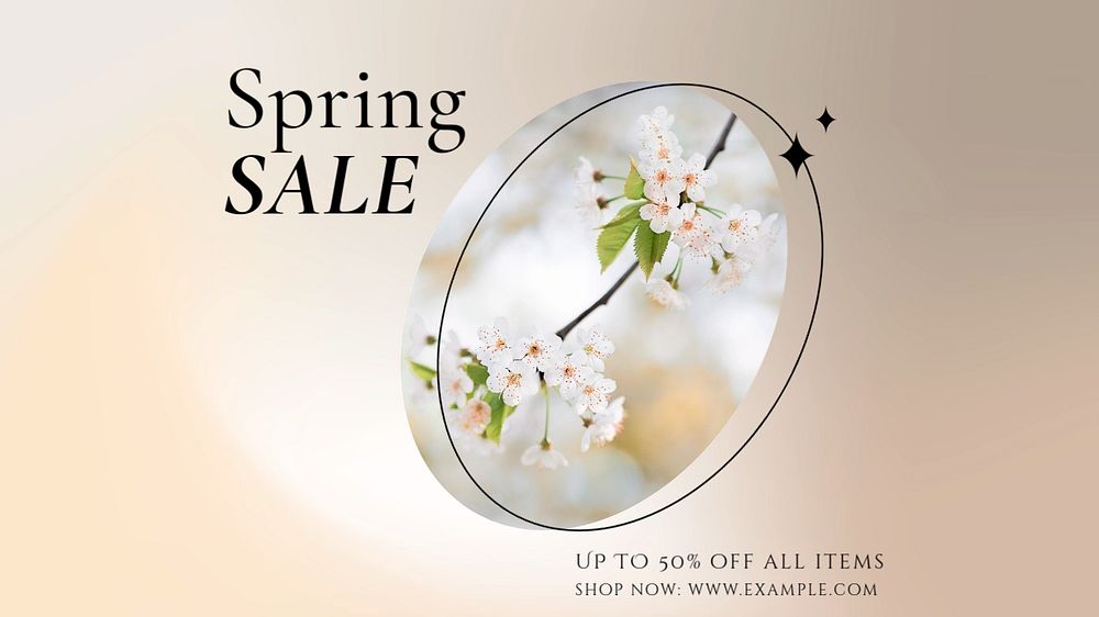 Spring sale blog banner template, editable text