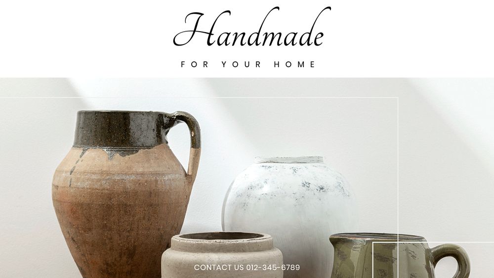 Handmade for your home blog banner template, editable text