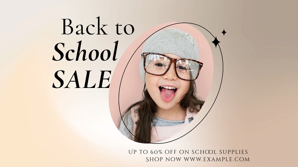 Back to school blog banner template, editable text