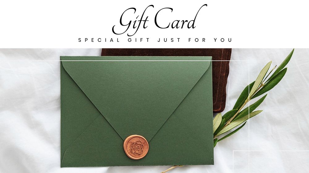 Gift card blog banner template, editable text