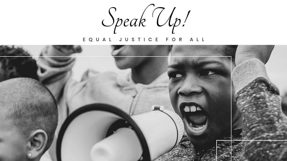 Speak up! blog banner template, editable text