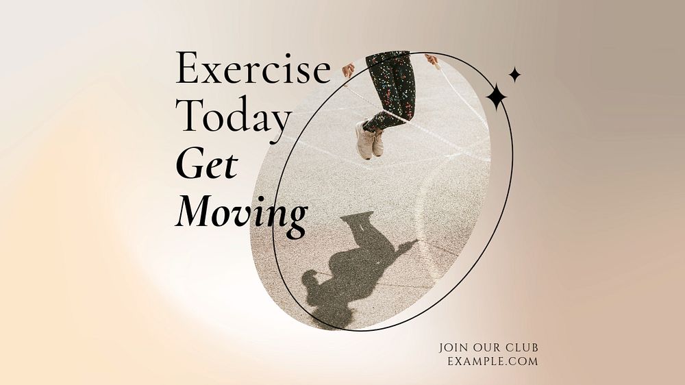 Exercise today blog banner template, editable text