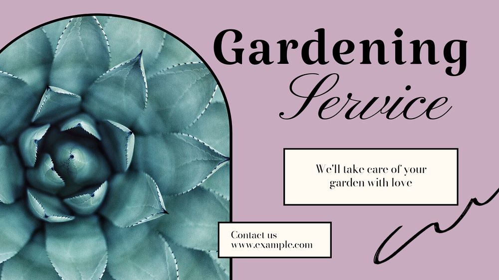 Gardening service blog banner template, editable text