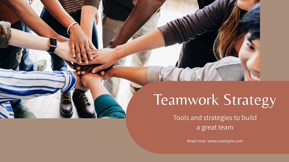 Teamwork strategy blog banner template, editable text