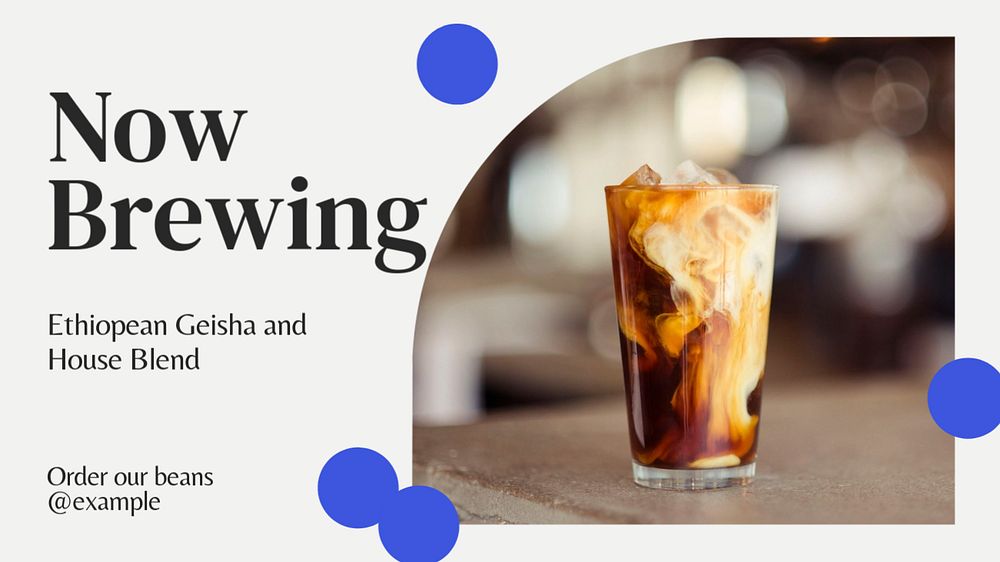 Now brewing blog banner template, editable text