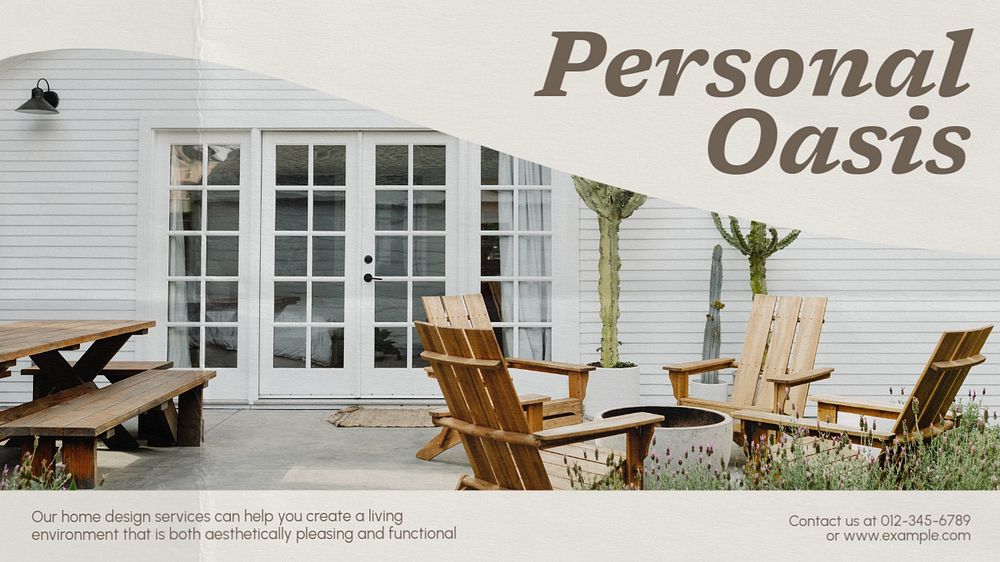 Personal oasis blog banner template, editable text