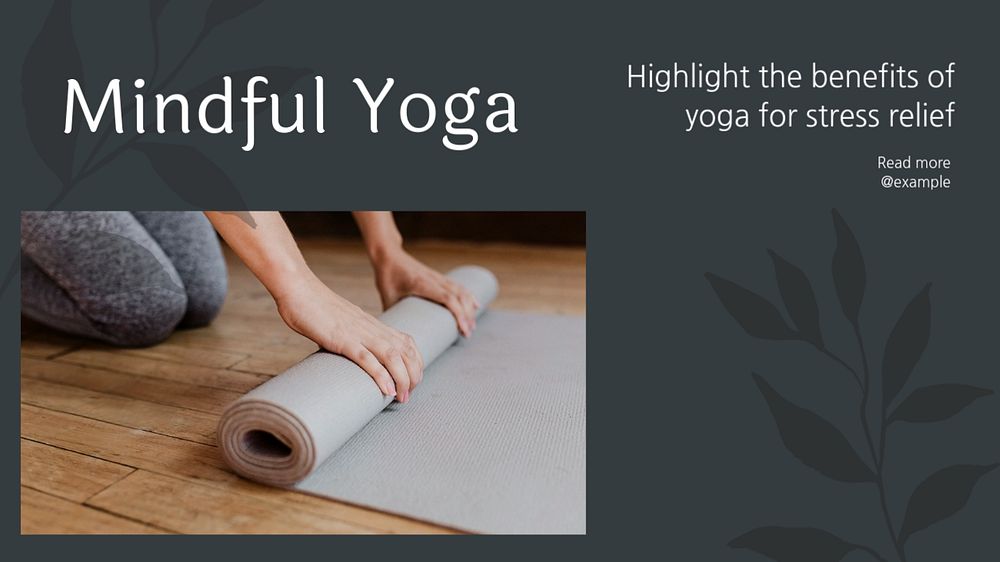 Yoga blog banner template, editable text