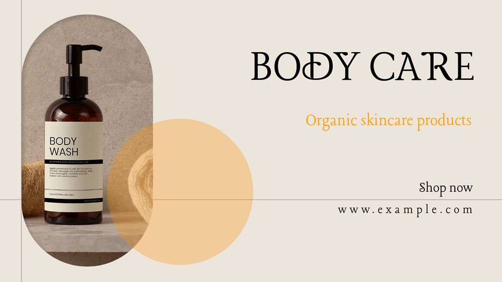 Body care blog banner template, editable text